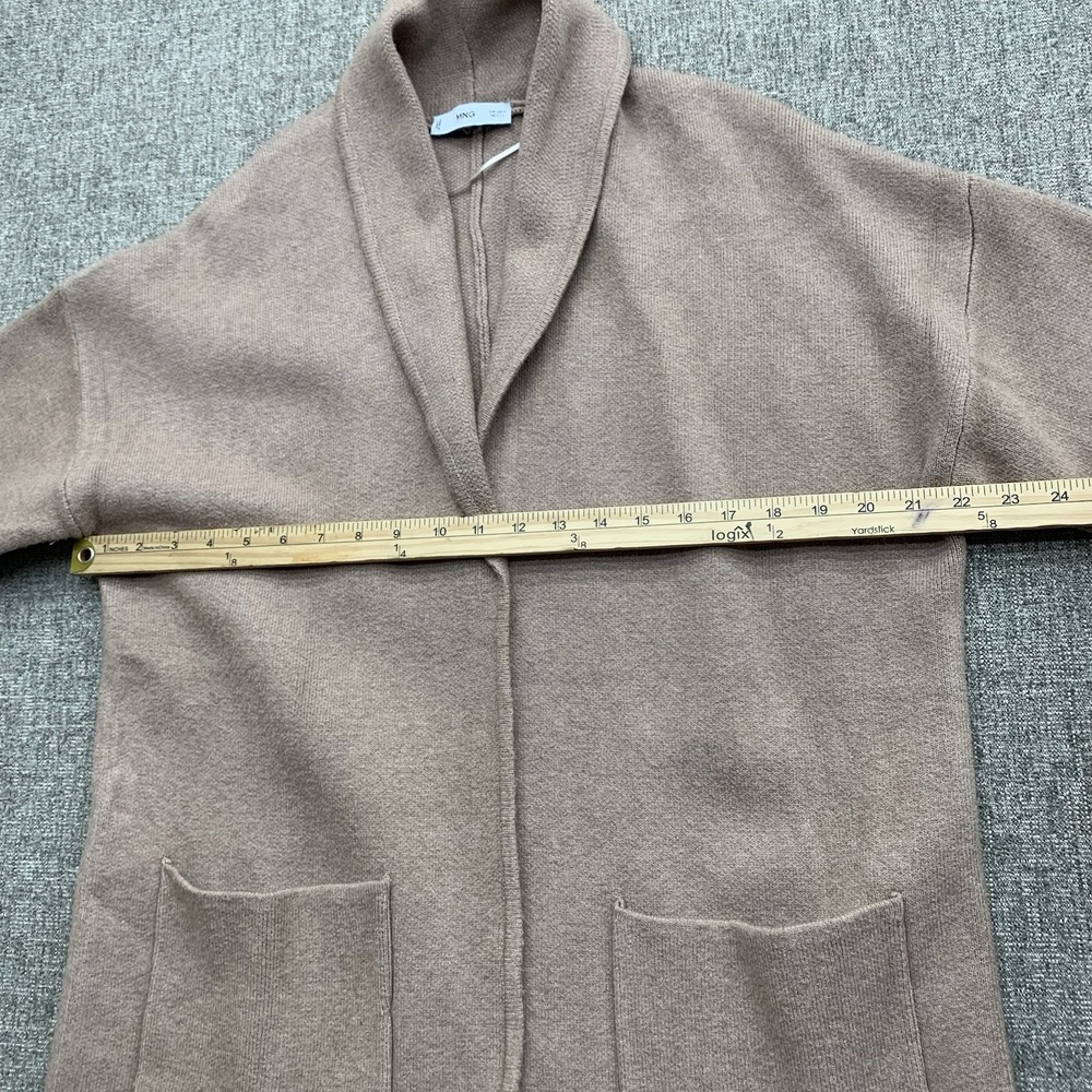 MNG Mango Sweater Cardigan Women Sz S Beige Maxi Knit Coatigan Cozy Casual Boho - Picture 6 of 8